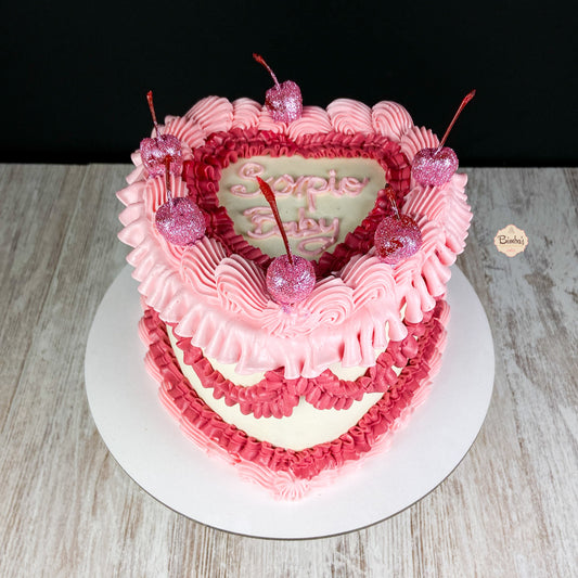 Tarta Corazon Bicolor Vintage