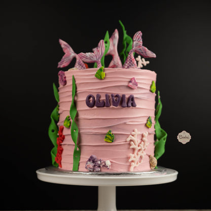Tarta Sin Fondant Sirena