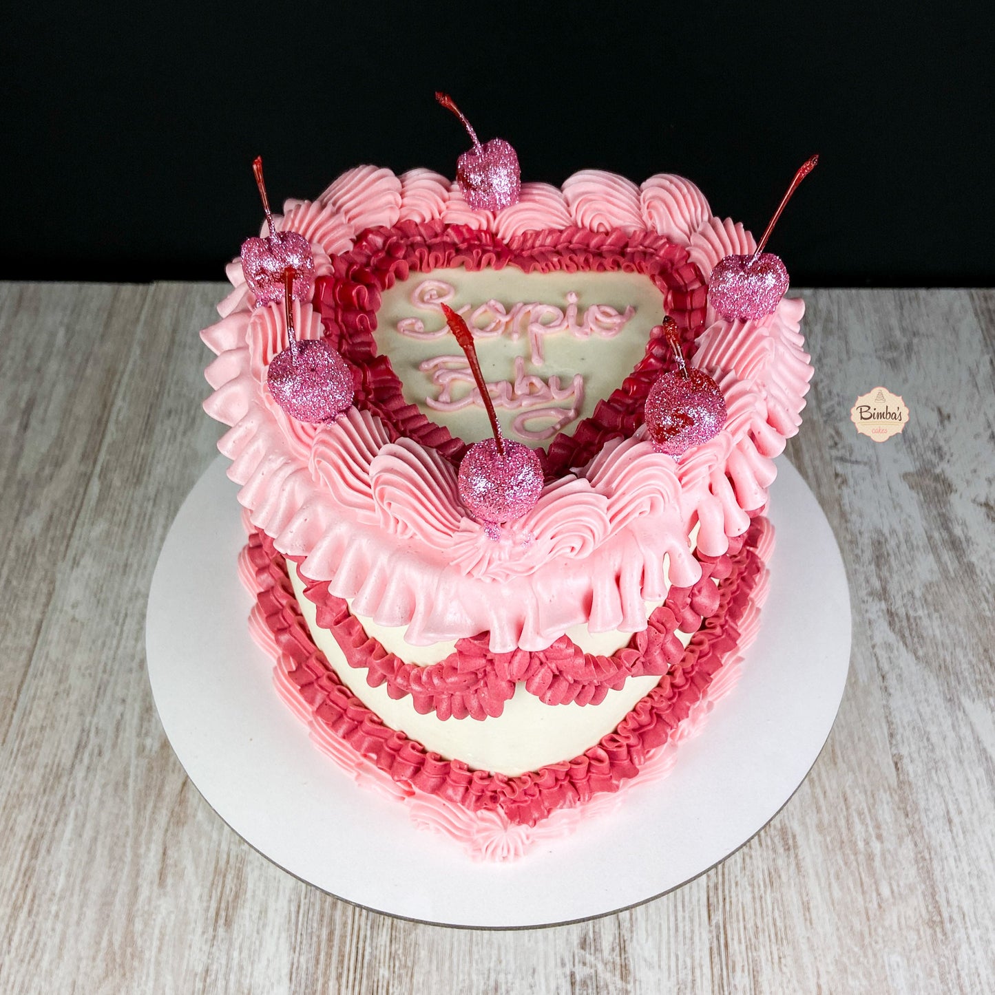 Tarta Corazon Bicolor Vintage