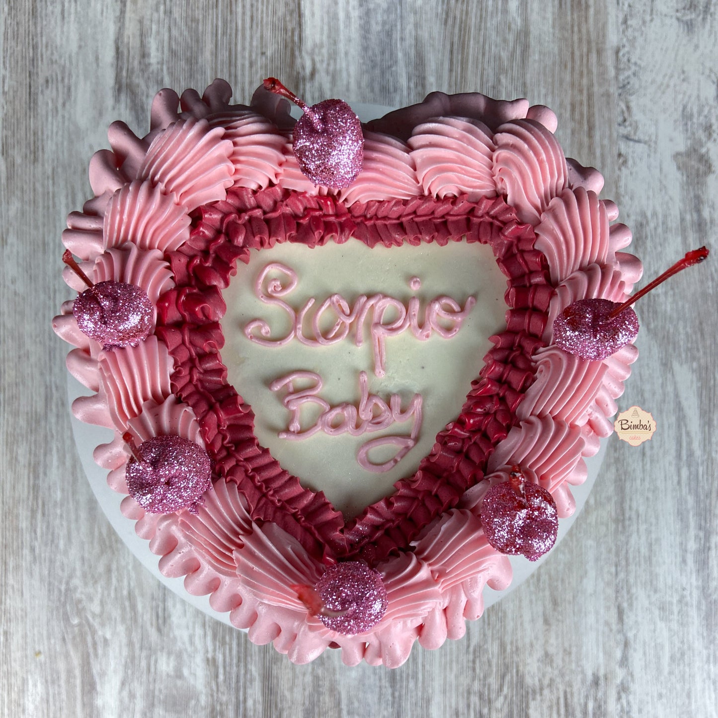 Tarta Corazon Bicolor Vintage