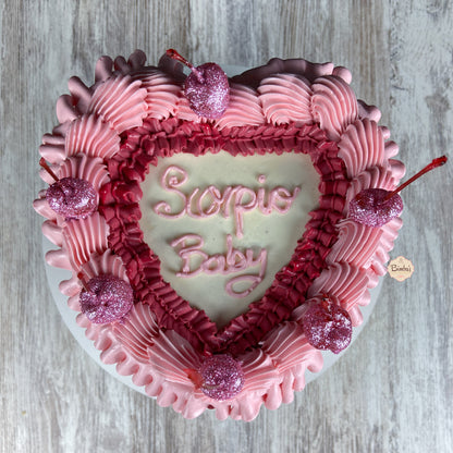 Tarta Corazon Bicolor Vintage