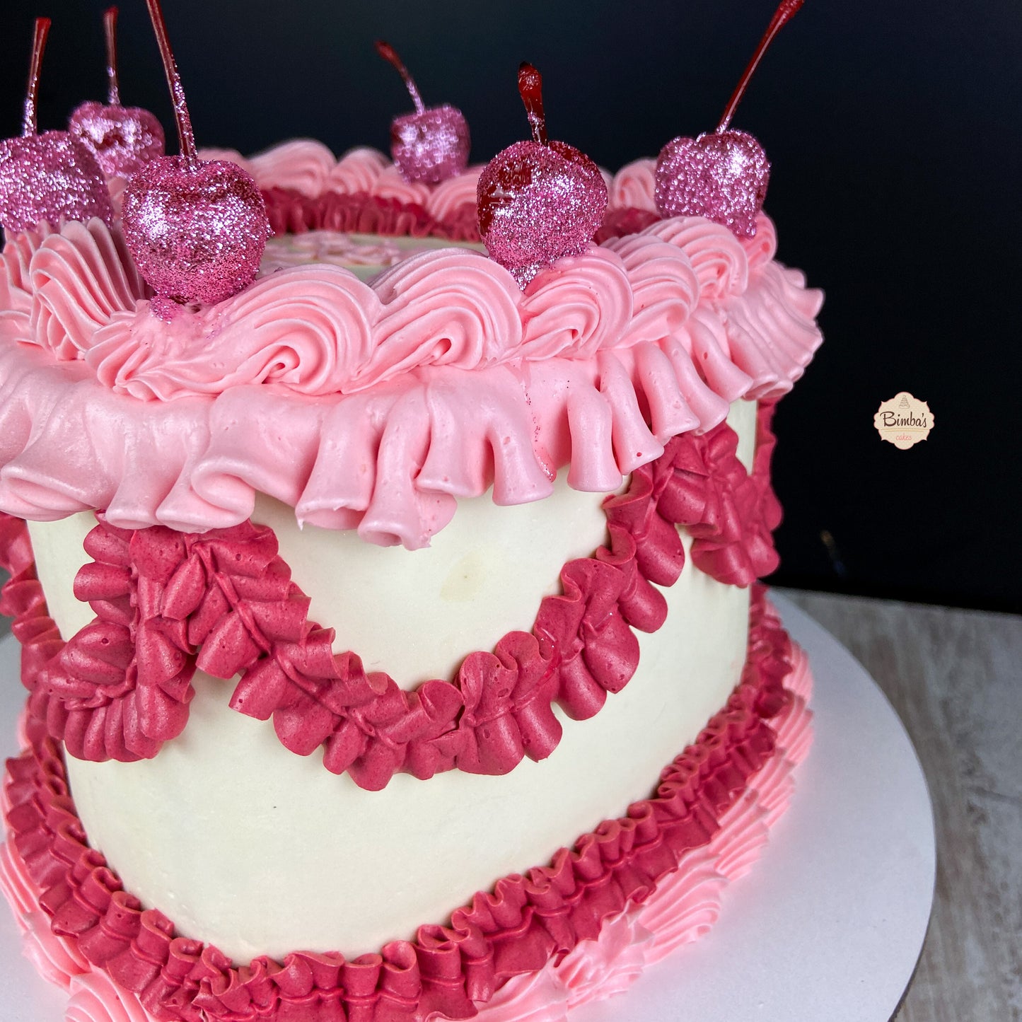 Tarta Corazon Bicolor Vintage