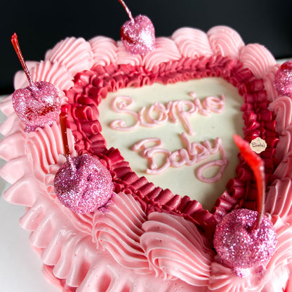Tarta Corazon Bicolor Vintage