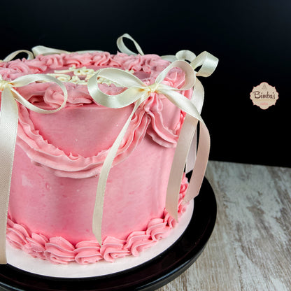 Tarta Vintage con Lazos y Puntos