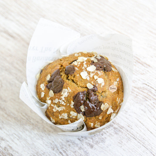 Muffins de Plátano y Pepitas de Chocolate Veganos