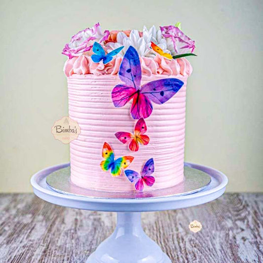 Tarta Layer Flores y Mariposas