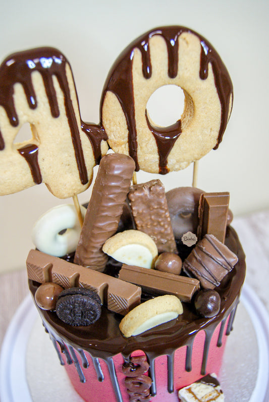 Tarta Gotas Chocolate Bizcocho Limón (Drip)