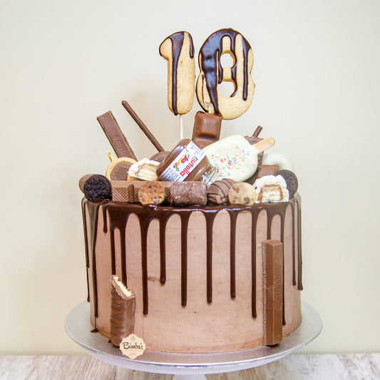 Tarta Gotas Chocolate Bizcocho Chocolate (Drip)