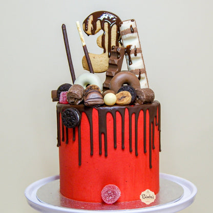 Tarta Gotas Chocolate Bizcocho Chocolate (Drip)