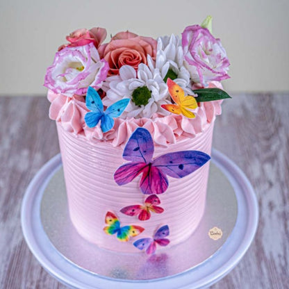 Tarta Layer Flores y Mariposas