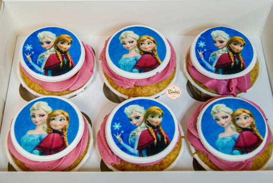 Cupcakes y Minicupcakes Frozen Papel Comestible